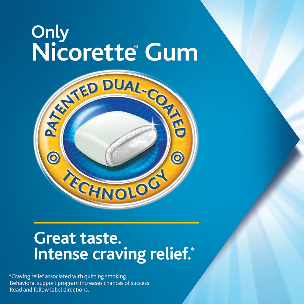 (2 Pack) Nicorette Nicotine Gum to Stop Smoking, 2mg, White Ice Mint, 160 Count