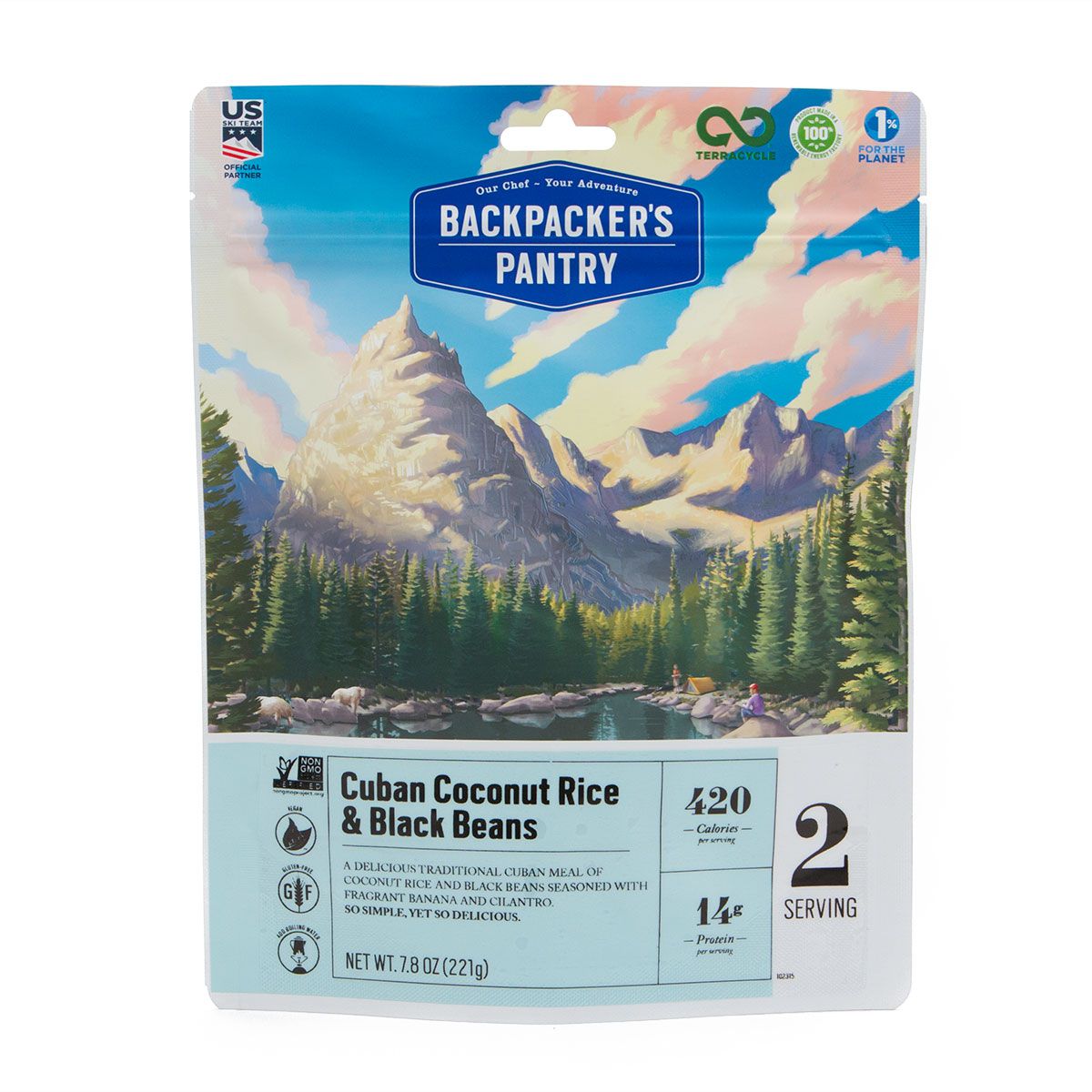 Backpacker's Pantry (6 Pack) 102315 Cuban Coconut Rice & Black Beans