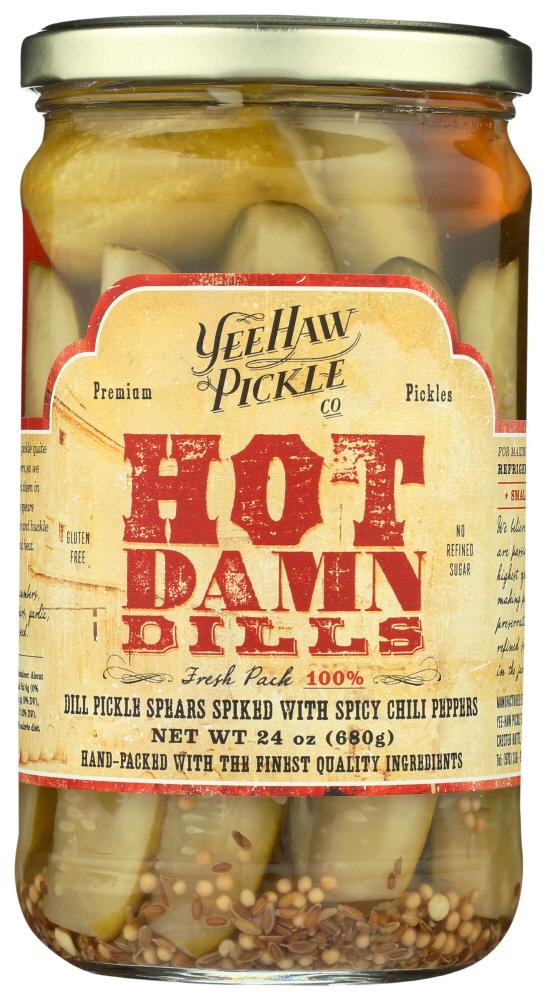 (6 Pack) Yee-Haw Pickle Dills Pickle Hot Damn, 24 Oz.