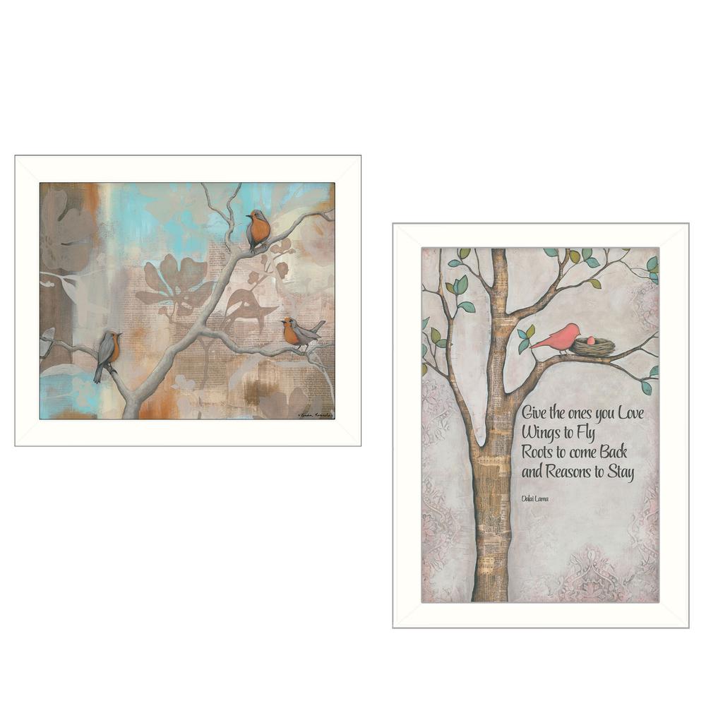 "Wings to Fly" 2-Piece Vignette by Kenda Runnels, White Frame
