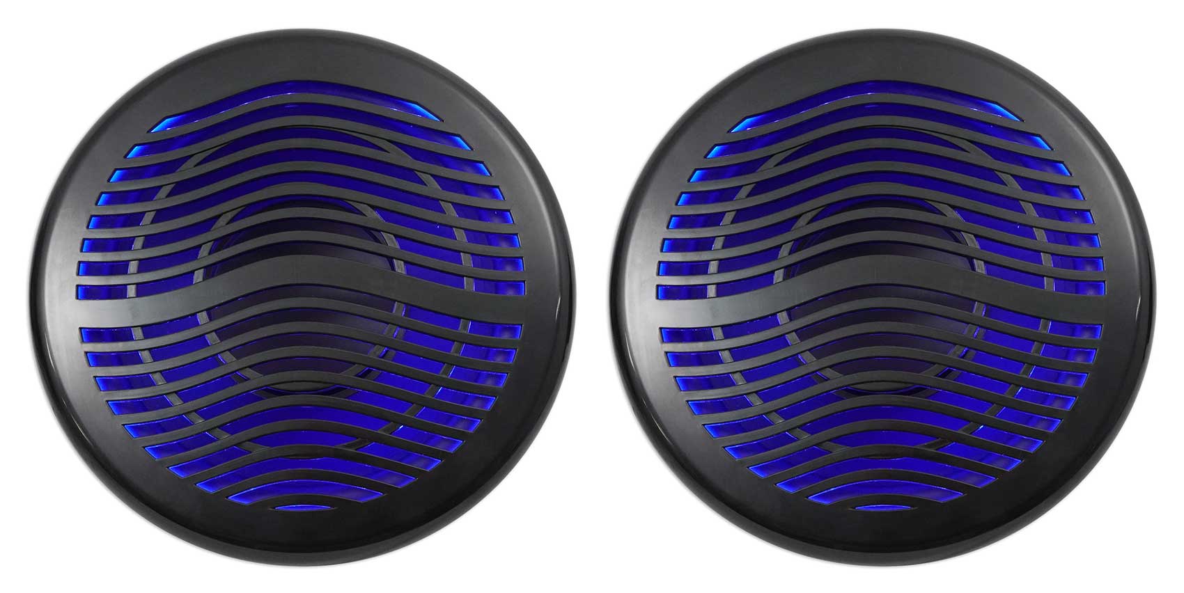 (2) Rockville MS12LB 12" 2800 Watt Black Marine/Boat 12" Subwoofers w/LED's
