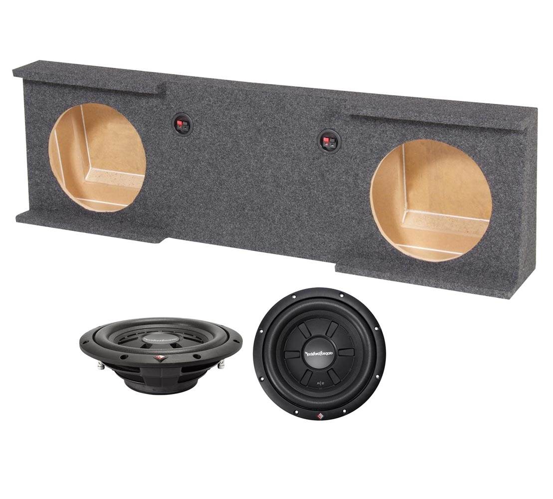 (2) ROCKFORD FOSGATE R2SD2-10 10" 800W Subwoofers + GMC/Chevy '07-13 Sub Box