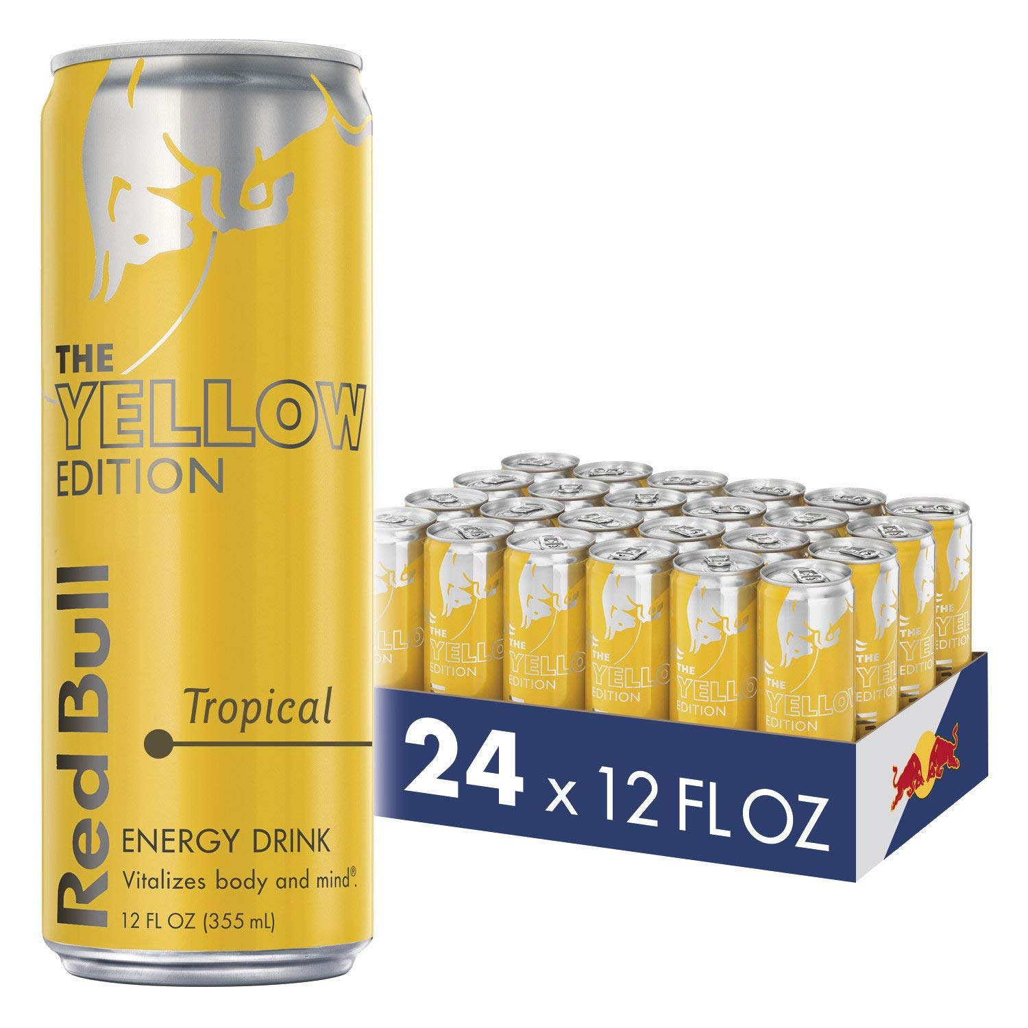 (24 Cans) Red Bull Energy Drink, Tropical, Yellow Edition, 12 fl oz