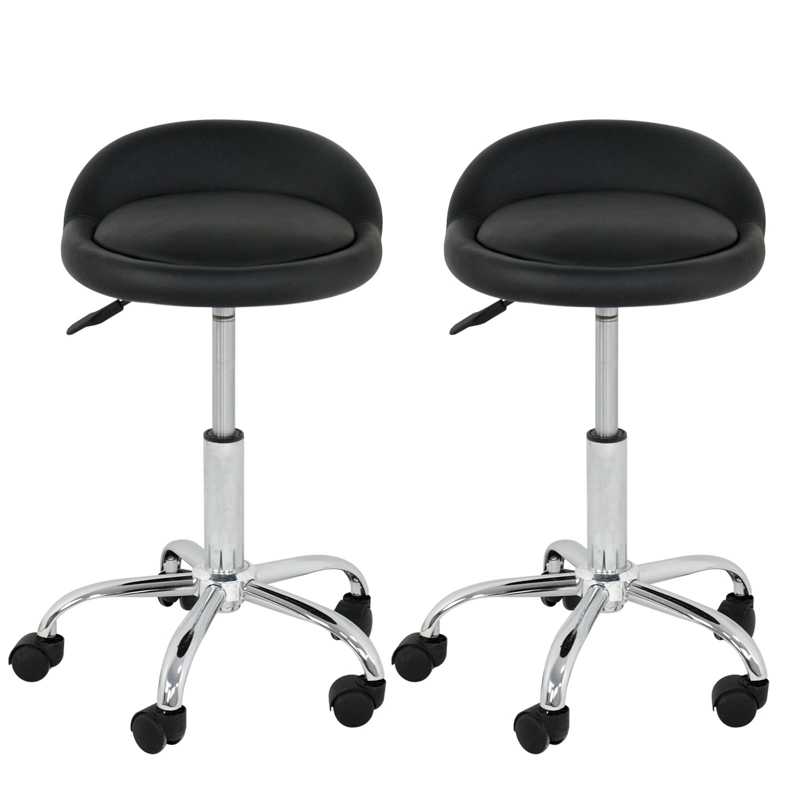 Zeny Set of 2 Adjustable Hydraulic Rolling Swivel Stool Tattoo Facial Massage Spa