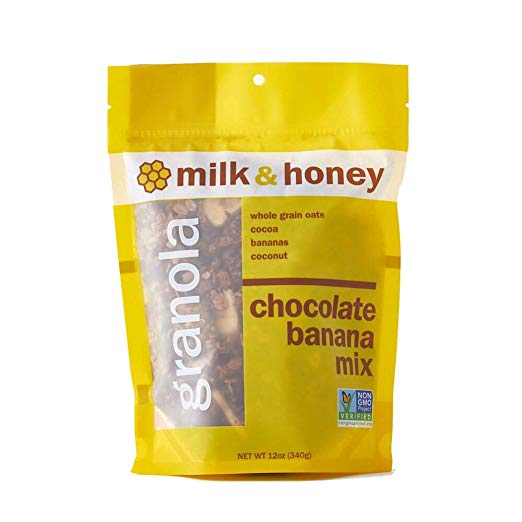 (Pack of 6) Milk & Honey Granola, Chocolate Banana Mix, Non-GMO Project Verified, Women-Owned Company, 12 Ounces