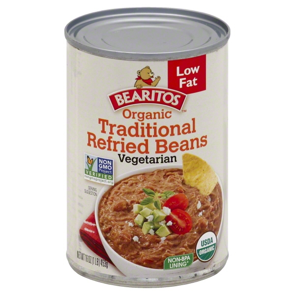 (12 Pack) Bearitos Organic Traditional Refried Beans, 16 Oz.