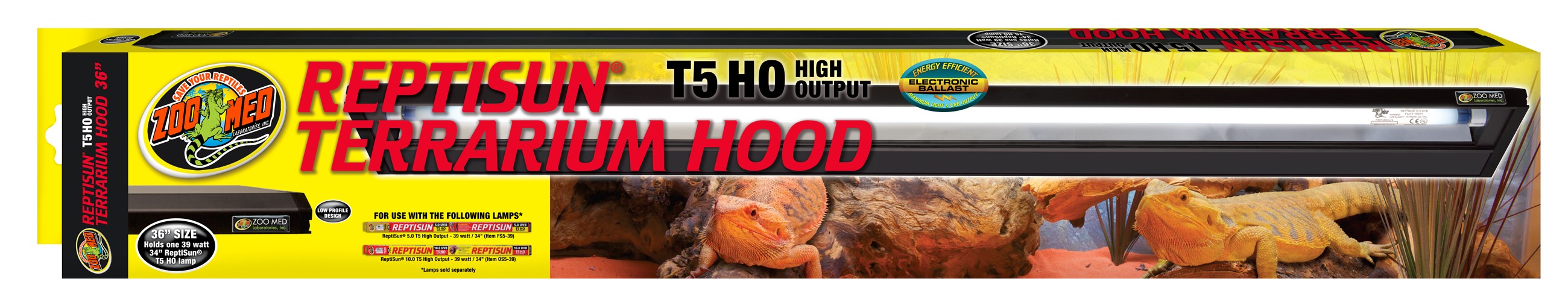 Zoo Med Laboratories Reptisun® T5 HO Terrarium Hood 36 Inch