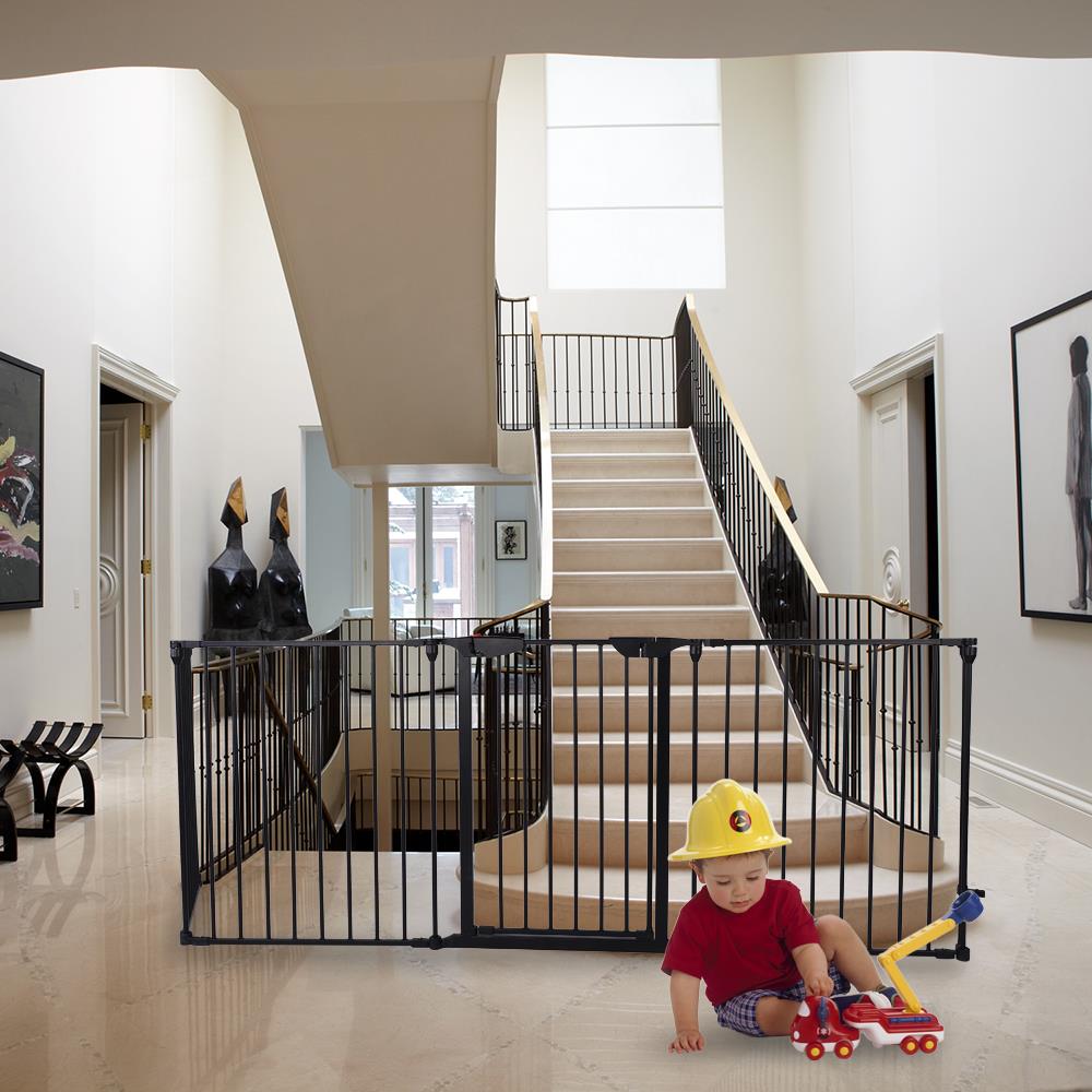 Zimtown Upgraded Installed Fireplace Fence Baby Safety Fence Hearth Gate Steel Fire Gate 5 Panels