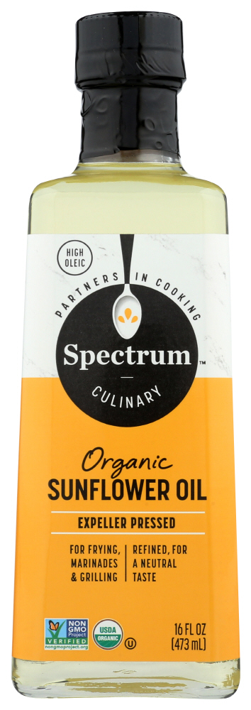 (12 Pack) Spectrum Naturals Expeller Pressed Sunflower Oil, 16 Oz.