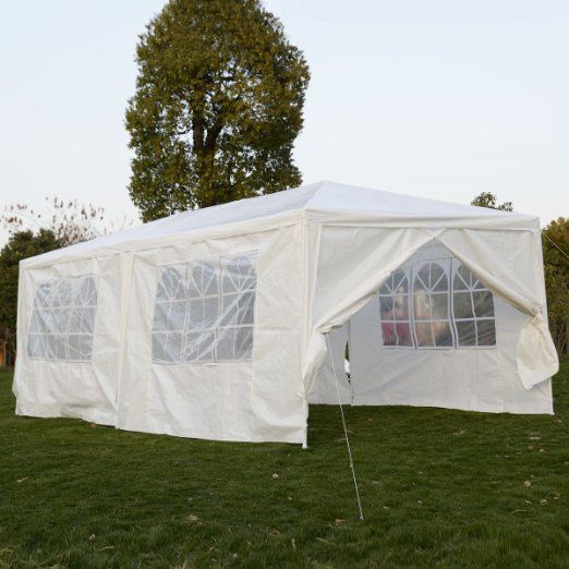 Zimtown 10' x 20' Party Tent Wedding Canopy Gazebo Wedding Tent Pavilion w/6 Sides 2 Doors