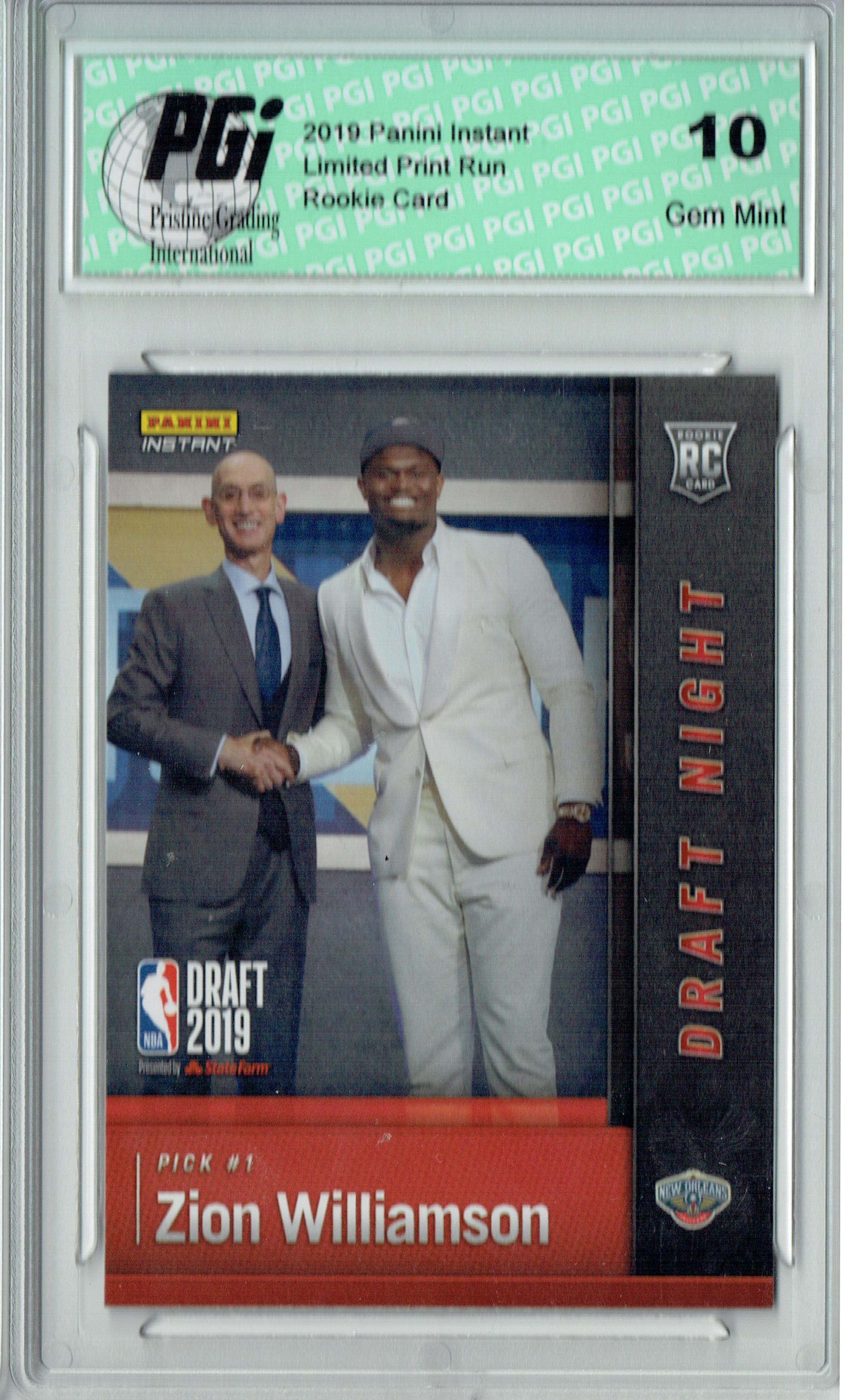 Zion Williamson 2019 Panini Instant #DN-ZW 1st Rookie Card Ever 17k Made PGI 10