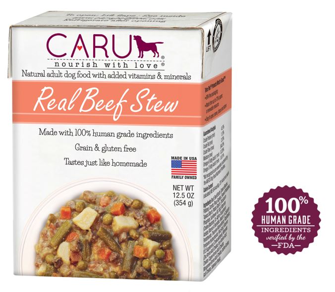 (12 pack) Caru Real Beef Stew Wet Dog Food - 12.5 oz