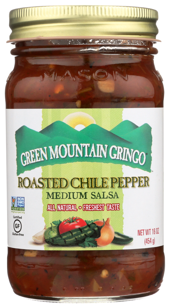 (12 Pack) Green Mountain Gringo Salsa, Roasted Chili Pepper, 16 Oz.