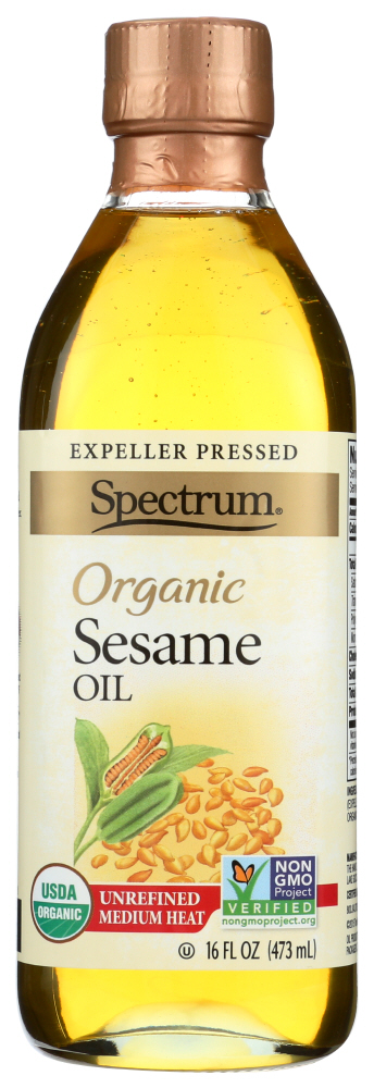 (12 Pack) Spectrum Naturals Expeller Pressed Sesame Oil, 16 Oz.