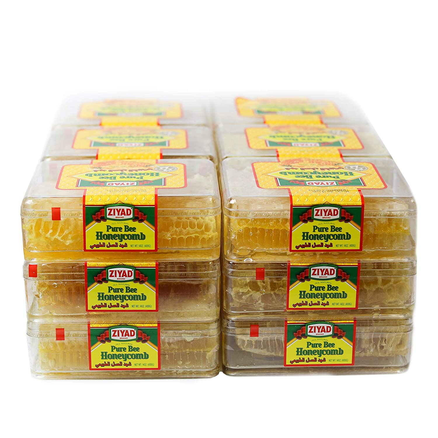 Ziyad Raw All-Natural Honeycomb, 100% Pure Unfiltered Honey Comb, 100% All-Natural, No Additives, No Preservatives, Fresh From The Farm! Pack of 18, 14.1 oz