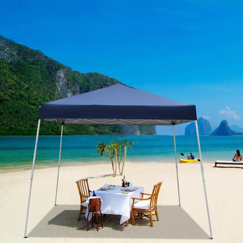 Zimtown 10'x10' Instant Canopy POP Up Wedding Party Tent Folding Gazebo Beach Canopy withCarry Bag Blue