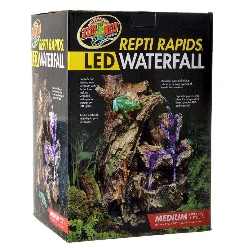 Zoo Med Repti Rapids LED Waterfall - Wood Style Medium - (13W x 8D x 10H)