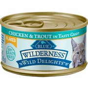 (24 Pack) Blue Buffalo Wilderness Chicken & Trout Recipe Canned Wet Cat Food, 5.5 oz. Can