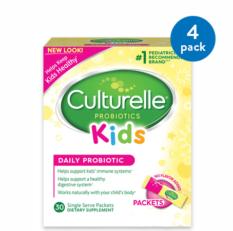(4 Pack) Culturelle Probiotics Kids Daily Probiotic Dietary Supplement Packets - 30 CT