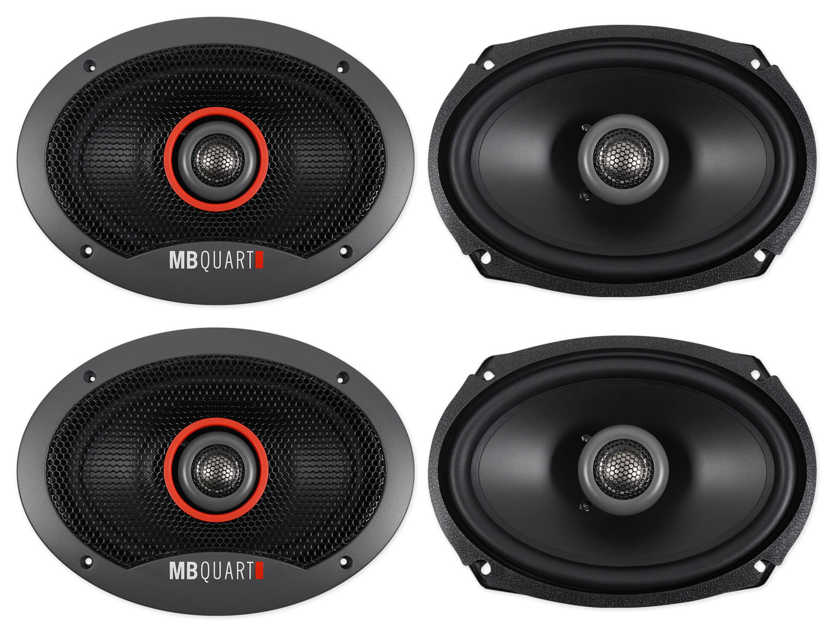 (4) MB QUART FKB169 6x9" 300 Watt Car Stereo Coaxial Speakers
