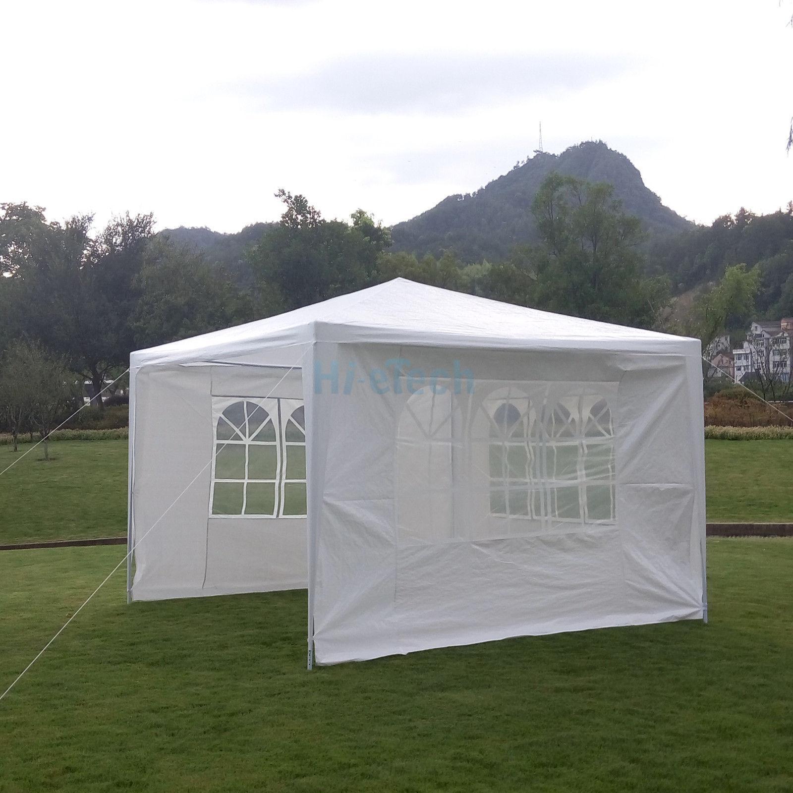 Zimtown 10'X10' Foldable Canopy Party Wedding Tent Gazebo Pavilion Shelter with 3 Removable Sidewalls