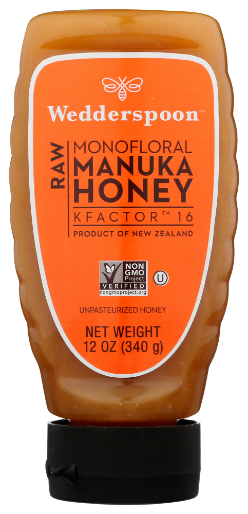(6 Pack) Wedderspoon Manuka Honey Raw Squeeze Bottle, 12 Oz