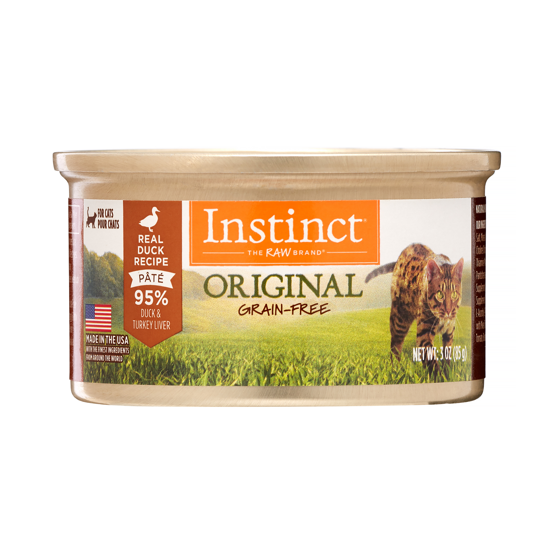 (Case of 24) Instinct Original Grain-Free Real Duck Recipe Natural Wet Canned Cat Food by Nature's Variety, 3 oz. Cans
