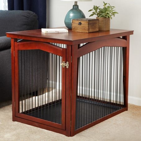 Zoovilla 2 in 1 Single-Door Wooden Dog Crate and Gate, Large, 39"L