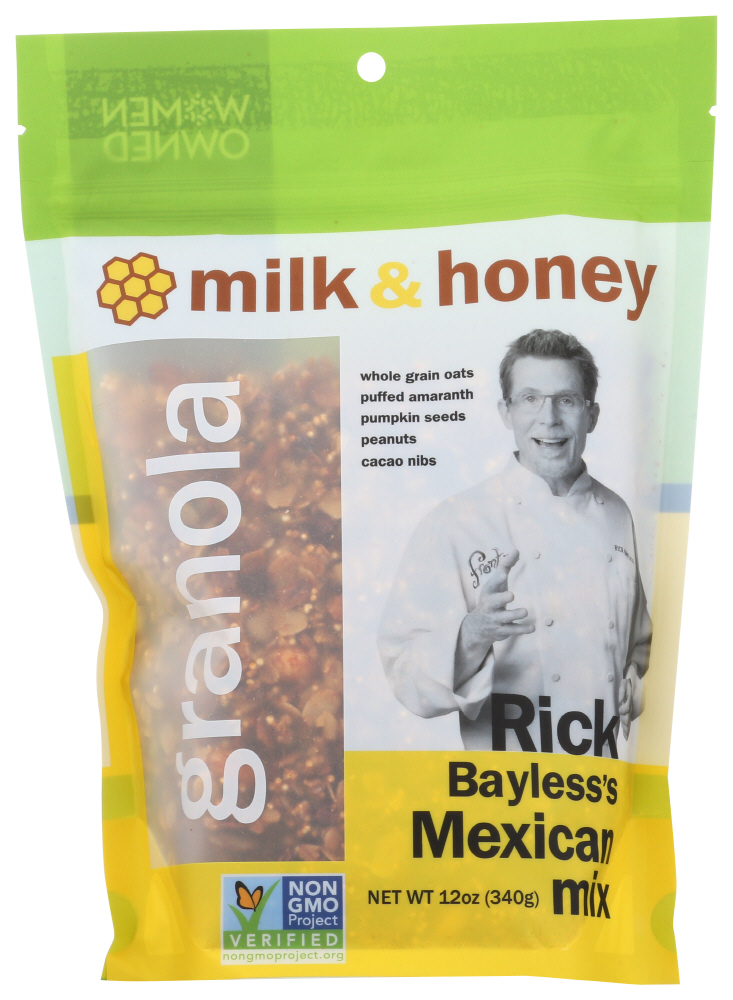 (Pack of 6) Milk & Honey Granola, Rick Bayless's Mexican Mix, Non-GMO Project Verified, Women-Owned Company, 12 Ounces
