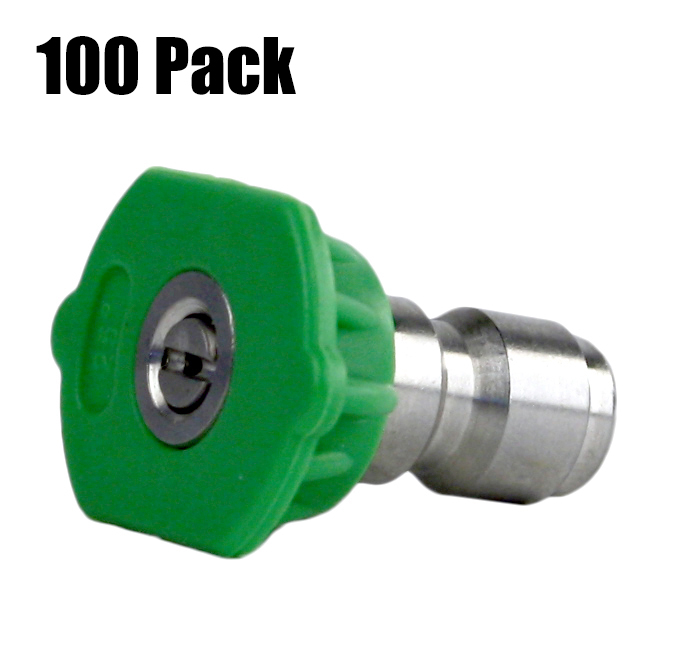 (100) Erie Tools 3.5 Stainless Steel Orifice 25 Degree 1/4in. Quick Connect 4000 PSI High Pressure Washer Spray Nozzle Tips