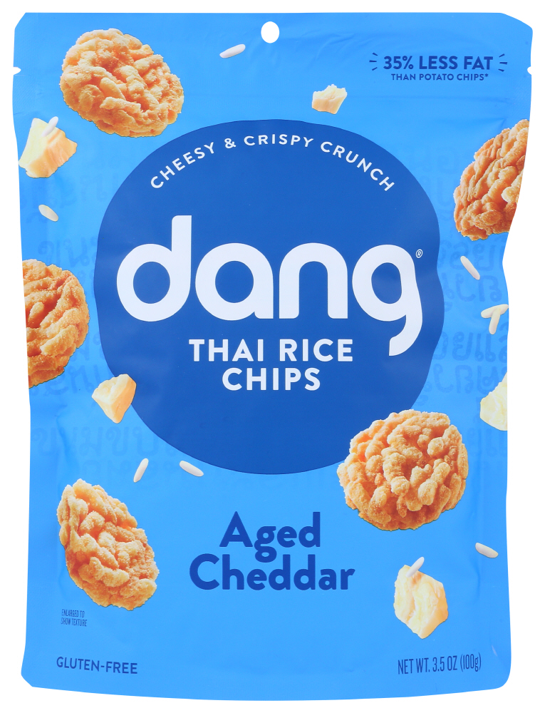 (12 Pack) Dang Sticky Rice Chips Aged Cheddar, 3.5 Oz.