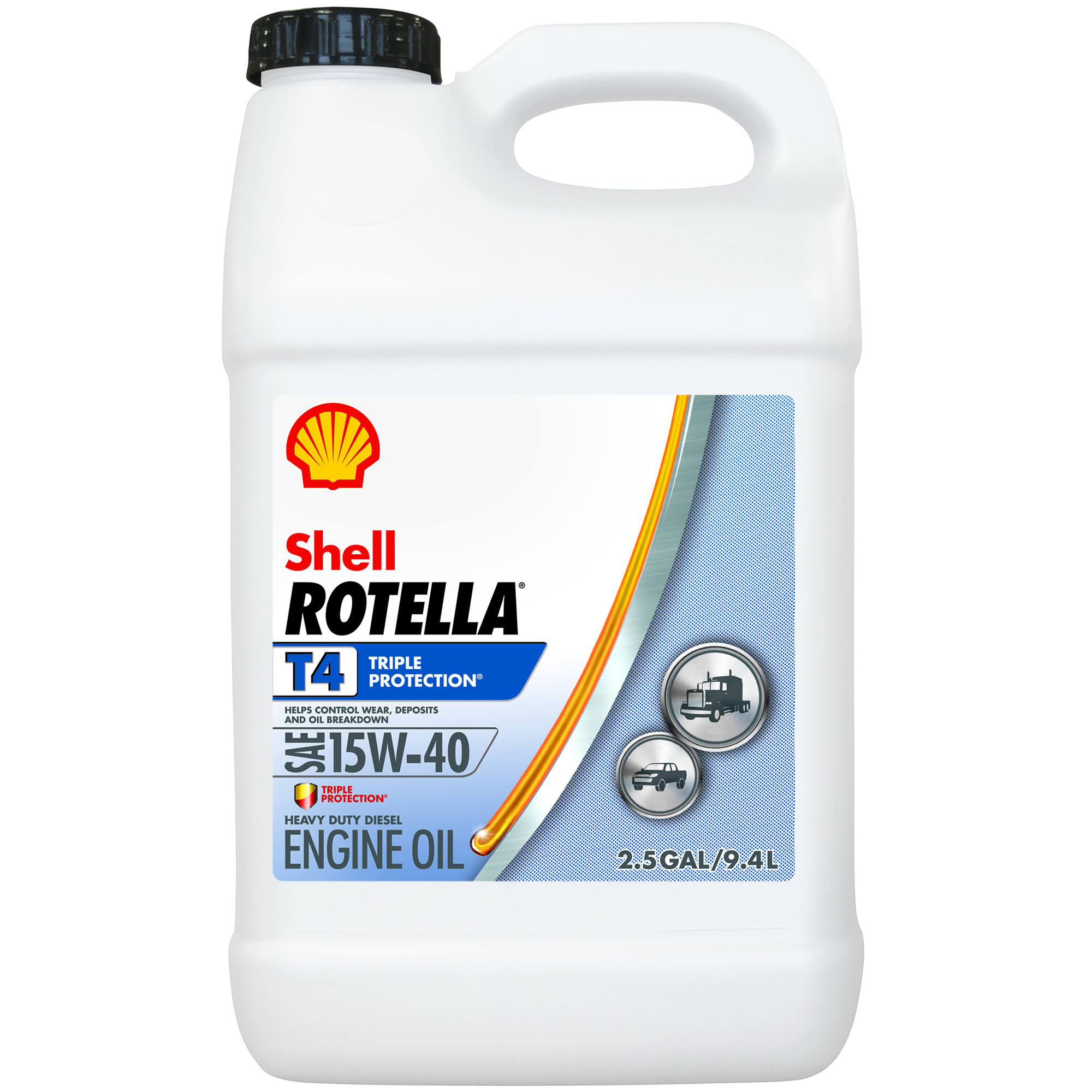 (3 Pack) Shell Rotella T4 15W-40 Heavy Duty Diesel Oil, 2.5 gal.