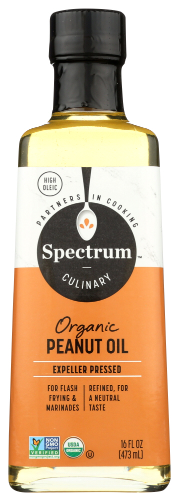 (12 Pack) Spectrum Naturals Peanut Oil, Organic Peanut Oil, 16 Fl. Oz.