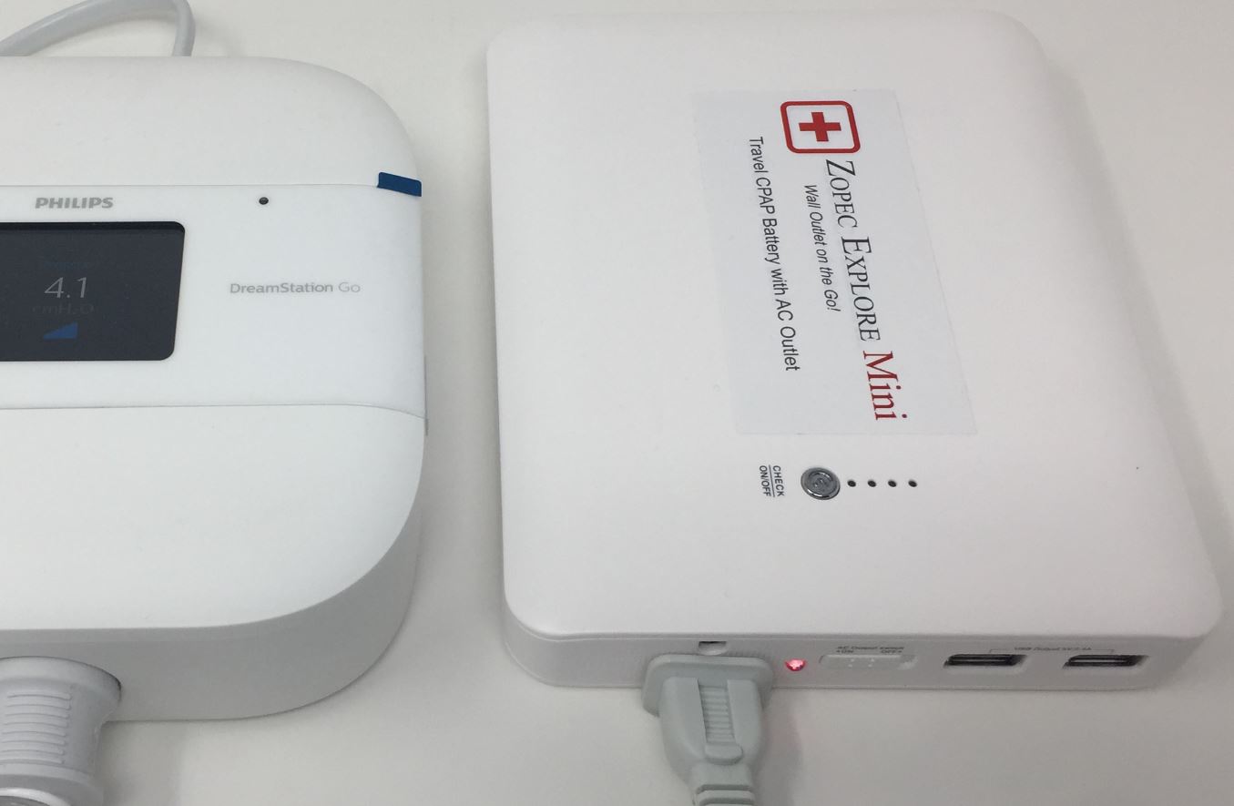 Zopec EXPLORE Mini Universal CPAP Battery Backup Power (1-1.5 Nights). Works for All Machine Brands. Uninterrupted Sleep in Power Outage! Smart Backup Power with Automatic Switch. FAA Compliant.