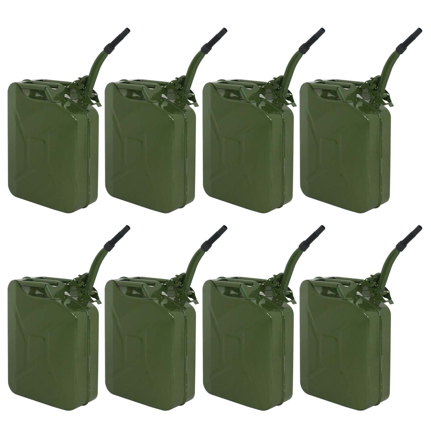 Zeny 8PCS 5 Gallon Jerry Steel Tank 20 Liter Can Oil Fuel Storage