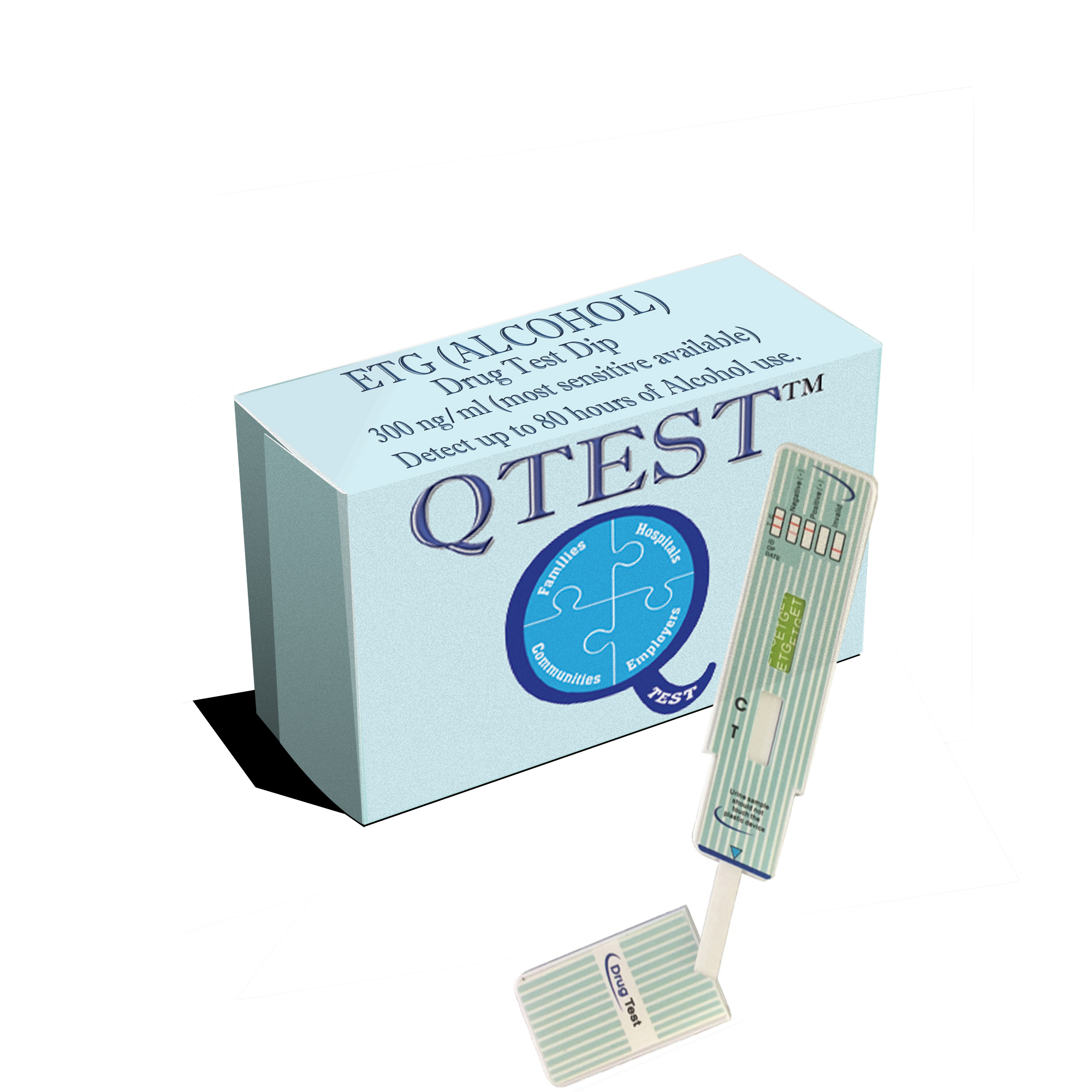 (100 Pack) QTEST ETG Alcohol Urine Drug Test Dip - Up to 80 hours detection of alcohol use