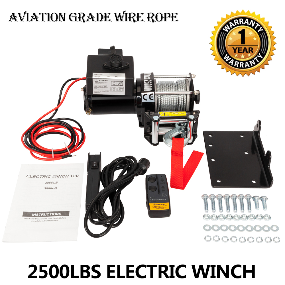 Zimtown 2500lbs 12V Electric Recovery Winch Truck SUV Wireless Remote Control
