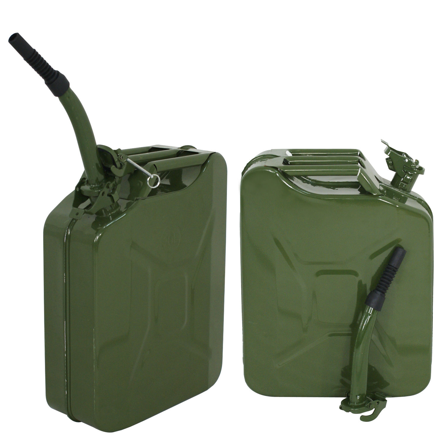 ZENY 2PCS 5 Gallon 20L Gas Jerry Can Fuel Steel Tank Military Green Style Storage Can