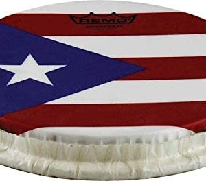 B00O4B6QT0 Remo 8.5" Skyndeep Bongo Head (Tucked Collar) with Puerto Rican Flag Graphic