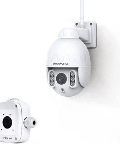 B0931QSWWF Foscam HT2 1080p Outdoor 2.4g/5gHz WiFi PTZ IP Camera 4X Optical Zoom Pan Tilt Security Surveillance Speed Dome and FABS2 Waterproof Junction Box Bundle