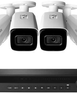 B09256RZ7Q Lorex NC4K3F-164WB 16 Channel 3TB 4K Ultra HD Nocturnal NVR System with Four 4K Smart IP Security Bullet Cameras w/Real-Time 30FPS and Listen-in Audio, 150ft Night Vision, Color Night Vision