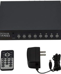 B006GVN1IA Installer CCTV 4CH Video Color Quad Multiplexer with Loopout, Remote Control and Free 1 Amp Power Adapter