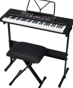 B08Z79CX83 Electric Digital Electronic Keyboard 61 Key Music Piano Organ with Stand