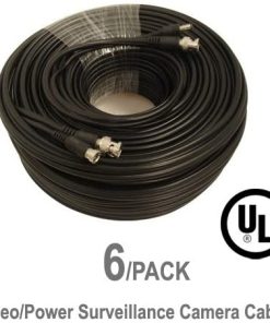 B00CP9E7SU 6 Pack UL Listed 100 ft Feet Professional Grade RG59 siamese combo cable for TVI, CVI, AHD and HD-SDI camera system with BNC connectors and 2.1mm power jack for plug and play connections
