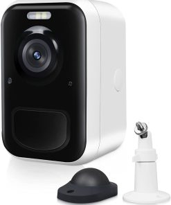 B093PBTVBW Wireless Security Camera Outdoor with Spotlight Alarm, 2.4G WiFi 1080P Rechargeable 9600mAh Battery Powered Camera with AI Motion Detection, Color Night Vision, IP65 Waterproof, 2-Way Audio, SD&Cloud