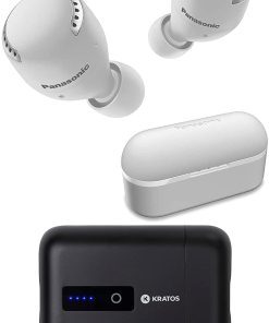 B0944B9QJC Panasonic RZ-S500W True Wireless Bluetooth Earphones (White) with Kratos Super Mini Portable Power Bank Bundle (2 Items)