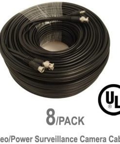 B00C7CP35Q 8 Pack UL Listed 60 ft Feet Professional Grade RG59 siamese combo cable for TVI, CVI, AHD and HD-SDI camera system with BNC connectors and 2.1mm power jack for plug and play connections