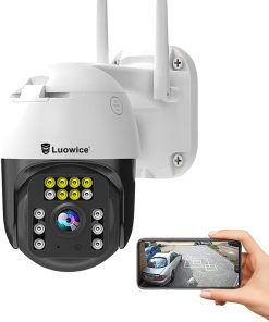 B092V7BW7C Luowice PTZ Security Camera Outdoor 5MP FHD Wireless IP Camera with Human Detection, Auto Tracking, Color Night Vision, Pan and Tilt, Two Way Talk, Floodlight and Siren, Waterproof