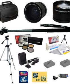 B00OY9ORZW 47th Street Photo Best Value Pro Shooter Accessory Kit for Canon Powershot G15, G16, G1 X Digital Camera Includes: Opteka 0.35x Wide Angle Lens + 2.2x Extreme High Definition AF Telephoto Lens + Professional 5 Piece Filter Kit (UV, CPL, FL, ND4 and 10x Macro Lens) + 2 Extended Replacement NB-10L Battery + AC/DC Travel Charger + Self Portrait Monopod + 54" Compact Professional Photo / Video Tripod + Mini tripod + 32GB Transcend High Speed Error Free SDHC Memory Card + USB 2.0 Card Reader + Deluxe