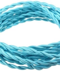 B0946L4F3L DETOAM 20.75mm Vintage Twisted Electrical Wire Beige Textile Cable Edison Vintage Lamp Cord Braided Retro Pendant Light Lamp Wire 10M (Color : Lakeblue, Size : 20m)